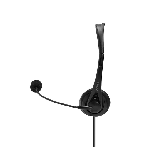 Lindy USB Type A Wired Headset In-Line Control, 20 - 20000 Hz, Headphones, Black