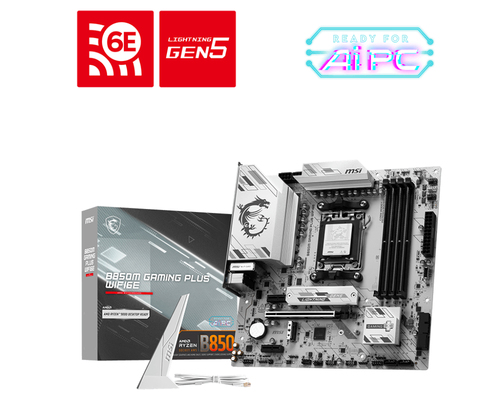 MSI B850M GAMING PLUS WIFI6E micro ATX motherboard front view