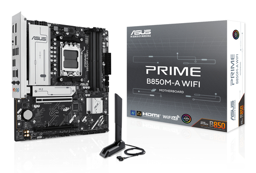 ASUS PRIME B850M-A WIFI, AMD, Socket AM5 DDR5-SDRAM 256 GB micro ATX Motherboard