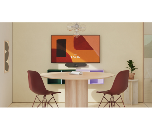 Logitech Rally Bar Huddle privacy shutter camera for hybrid meetings