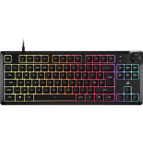Corsair K55 CORE TKL RGB tenkeyless gaming keyboard with membrane keys