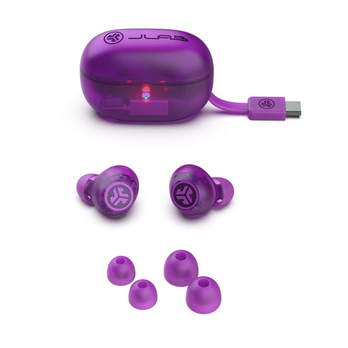 JLab Go Pop ANC, True Wireless Stereo (TWS), 20 - 20000 Hz, Headset/Earbuds, Purple Transparent