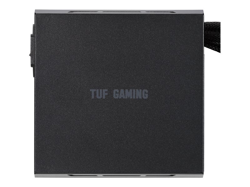 Side profile of the ASUS TUF 750B ATX power supply showing textured casing