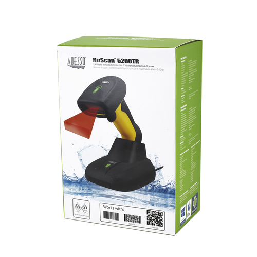 Adesso NuScan 5200TR Wireless 1D/2D 640x480 pixels Handheld barcode Scanner