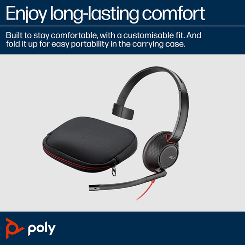 POLY Blackwire 5210 (8X230A6) Monaural 3.5mm+USB-C/A, Wired, Headset/Headphones