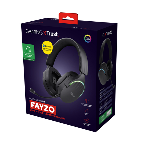 Trust GXT 491 Fayzo, Wired & Wireless, 20 - 20000 Hz, Gaming, Headset/Headphones, Black