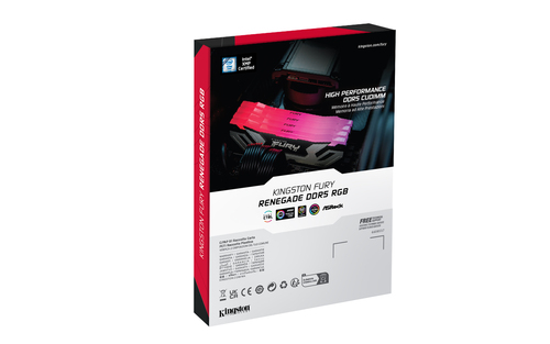 Kingston (KF584CU40RSAK2-48) FURY Renegade RGB 2 x 24 GB, 48GB 8400 MT/s DDR5 DIMM RAM