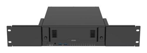 Axis S2212 Mk II 12-channel surveillance system setup with cameras connected and web dashboard interface