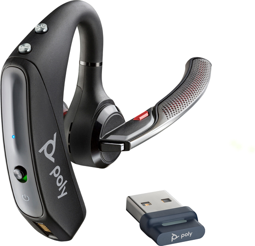 POLY Voyager 5200 UC USB-A BT600 Dongle TAA, Wireless, Headset/Earpod, Black