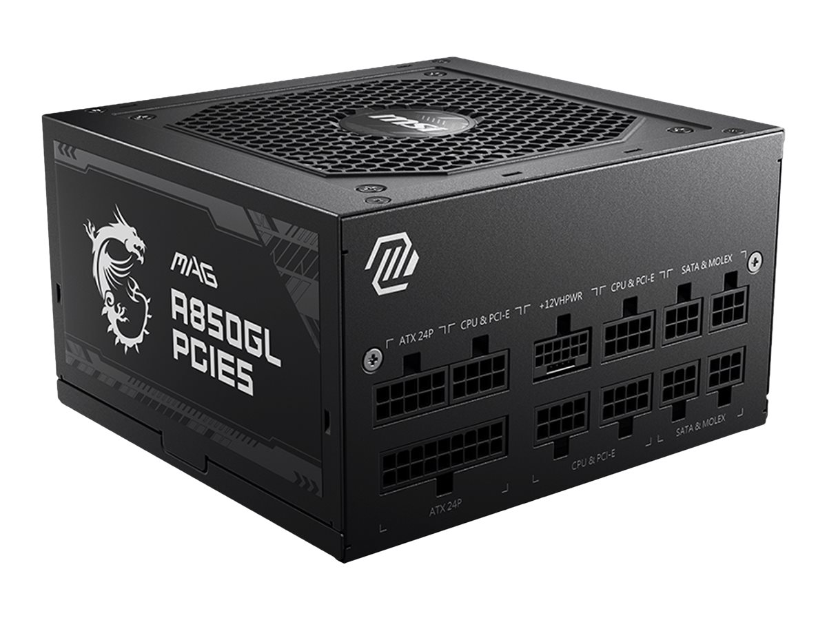 MSI (MAG A850GL PCIE5), 850 W, 100 - 240 V, 47 - 63 Hz, 8 A, 4 A, Power Supply