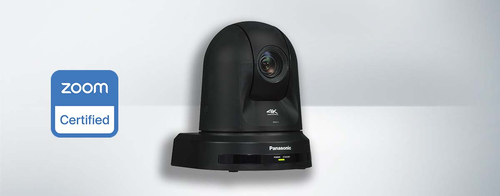 Panasonic AW-UE50 4K PTZ video conference camera capturing smooth ultra HD meeting video