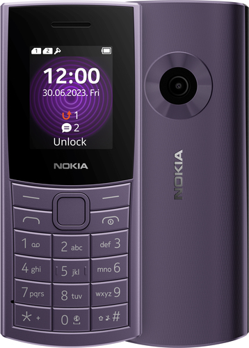 Nokia 110 4G (2023), Bar, Dual SIM, 4.57 cm (1.8"), Bluetooth, 1450 mAh, Purple