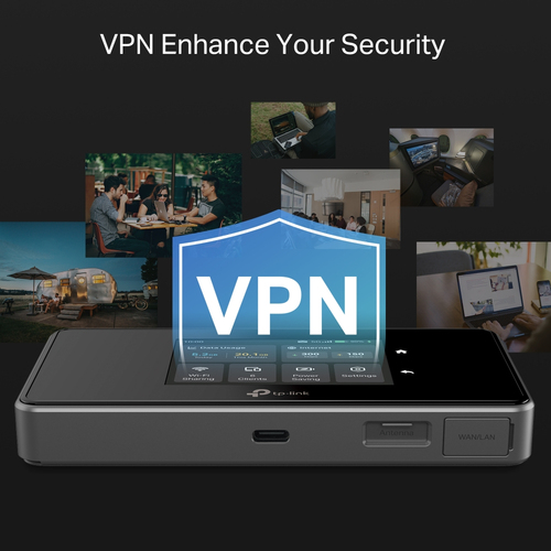 TP-Link portable SIM router Wi-Fi 6E hotspot device close up