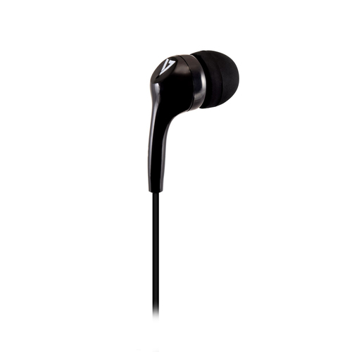 V7 Stereo Earbuds, Noise Isolating, Wired, 20 - 20000 Hz, Headset/Earbuds, Black