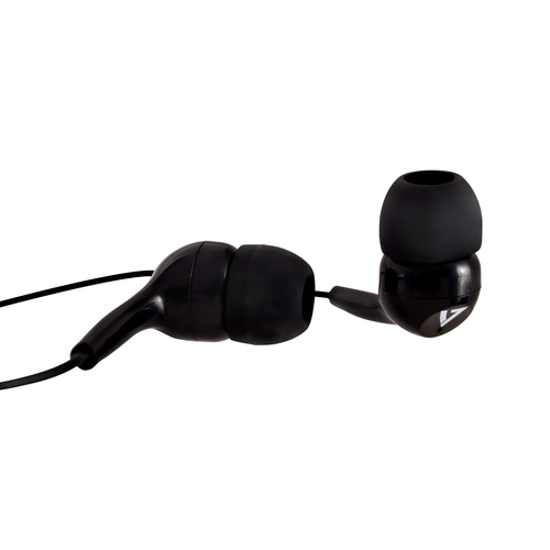 V7 Stereo Earbuds, Noise Isolating, Wired, 20 - 20000 Hz, Headset/Earbuds, Black