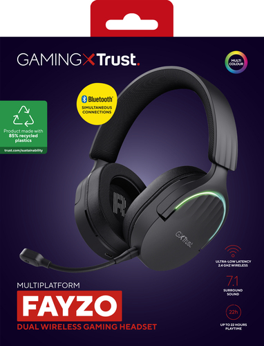 Trust GXT 491 Fayzo, Wired & Wireless, 20 - 20000 Hz, Gaming, Headset/Headphones, Black