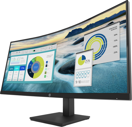 HP P34hc G4 WQHD USB-C Curved 34" 3440 x 1440 pixels LCD Monitor Black