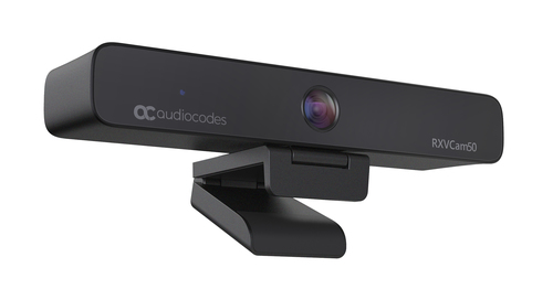 AudioCodes 4K webcam capturing smooth 30fps video with automatic face detection