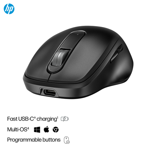 HP 515 Ultra-Fast Rechargeable Wireless Mouse, Ambidextrous, 4000 DPI