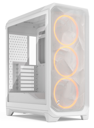 Fractal Design Meshify 3 White RGB TG Clear Tint Front View