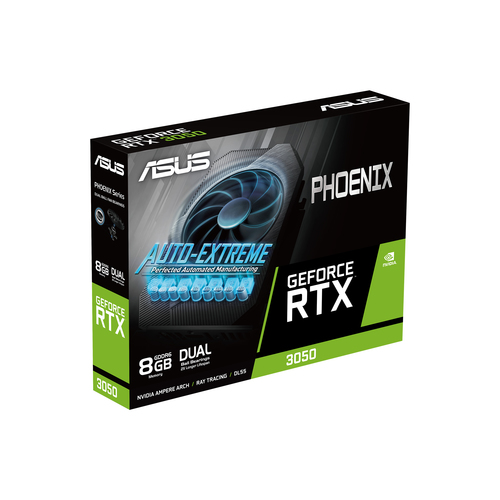 ASUS Phoenix GeForce RTX™ 3050 V2 8GB GDDR6 PCIe 4.0 3x Displays Single Fan Graphics Card