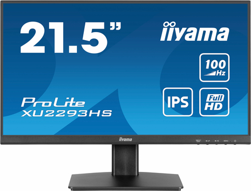 • iiyama ProLite XU2293HS side view, slim black monitor with adjustable tilt