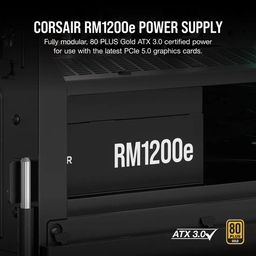 Corsair RMe Series RM1200e, 1200W, Fully Modular, 80+Gold, ATX 3.1, Power Supply