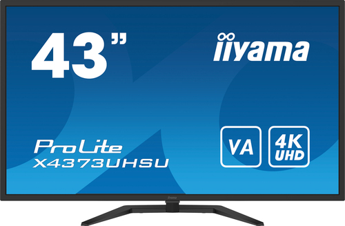 iiyama ProLite 43-inch 4K Ultra HD monitor with 3840 x 2160 resolution in black