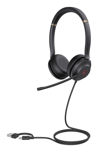 Yealink UH37 Dual UC USB-C/A, Wired, 20 - 20000 Hz, Headset/Headphones, Black