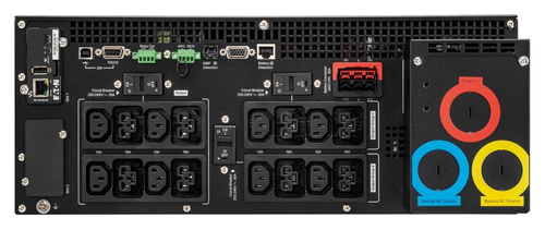 Eaton 9PX8KIRTNG2 UPS top view highlighting control buttons and LED indicators