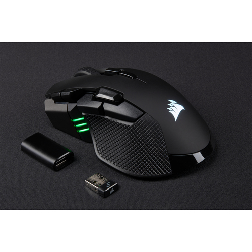 Corsair IRONCLAW RGB, Right-hand, Optical, RF Wireless+Bluetooth 18000 DPI Mouse