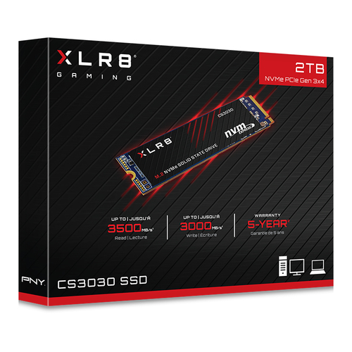 PNY XLR8 CS3030 2TB M.2 NVMe SSD 3 500 MB/s High-Performance PCIe-Gen3 Drive