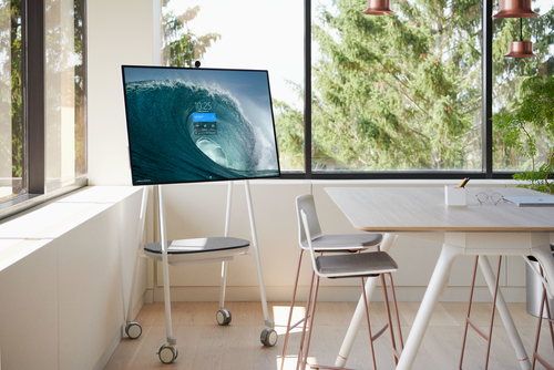 APC Smart-UPS battery installed on Surface Hub 2S for portable use