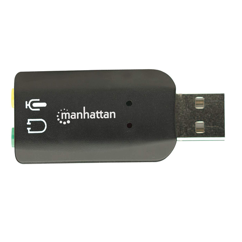 Plug-and-play Manhattan sound card for better audio on laptops and desktops