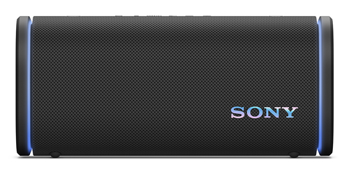 Sony ULT Field 5 black speaker in outdoor picnic setting