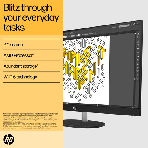 HP All-in-One, 68.6 cm(27") AMD Ryzen™ 7 16 GB, 512 GB Windows 11 Home