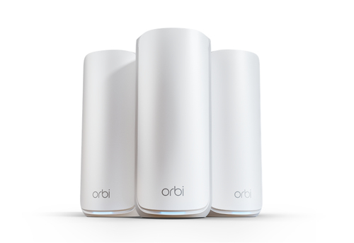 NETGEAR Orbi 870 Wi-Fi 7 tri-band mesh system in white for whole-home wireless coverage