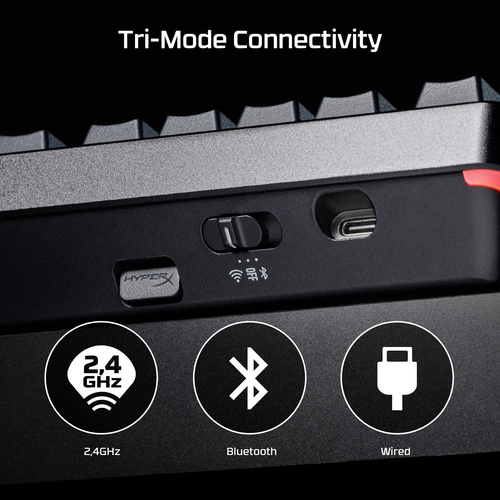 HyperX Alloy Rise 75 Wireless keyboard with USB Type-C charging and ambient light sensor