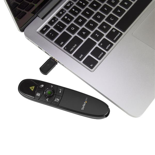 StarTech.com Wireless Presentation Remote, Green Laser Pointer USB, 27 m, Black