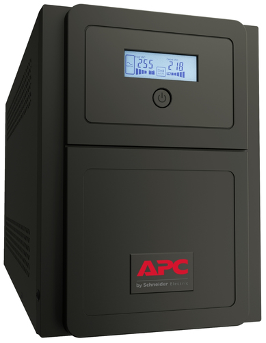 Line interactive APC UPS 1500VA showing LCD and LED indicators