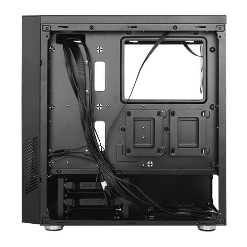 Rear view of NX300 PC case with pre-installed 120 mm ARGB fan