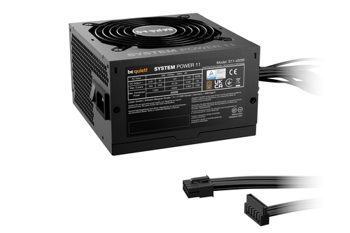 be quiet System Power 11 450W power supply front view showing compact ATX design