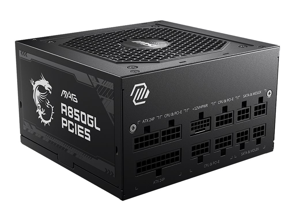 MSI (MAG A850GL PCIE5), 850 W, 100 - 240 V, 47 - 63 Hz, 8 A, 4 A, Power Supply