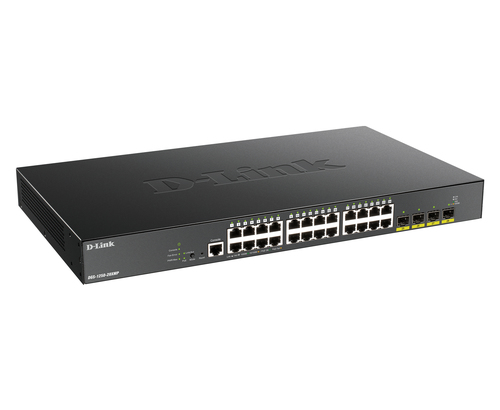 D-Link, 24-port Gigabit PoE with 4x 10G SFP+, 370Watts, L3, Smart Managed Switch