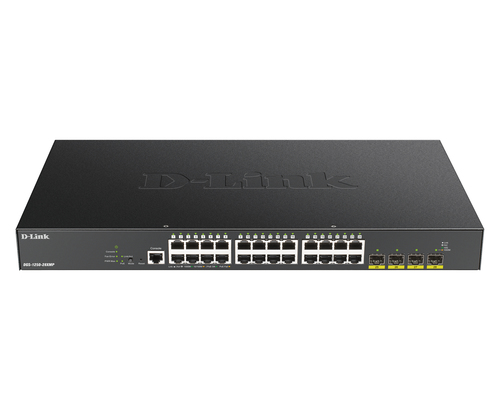 D-Link, 24-port Gigabit PoE with 4x 10G SFP+, 370Watts, L3, Smart Managed Switch