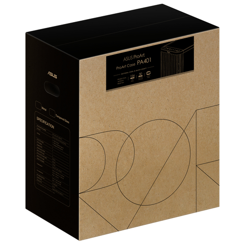 ASUS ProArt PA401 Wood METAL PWM, Black, ATX, Tower PC Case