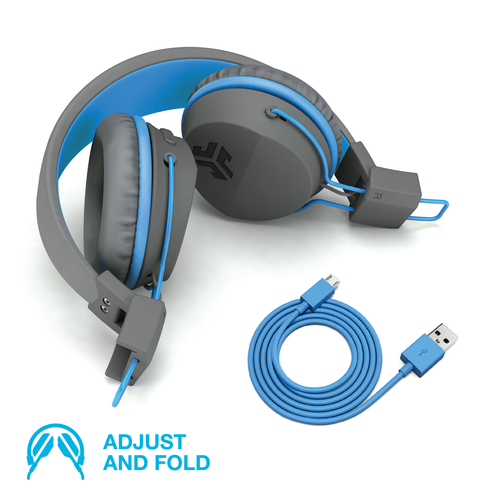 JLab JBuddies Kids Wireless Headphone/Headphones, Music, Blue, Graphite