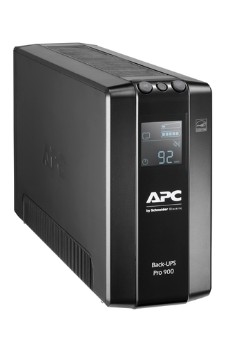 Side angle of APC Back-UPS PRO highlighting cooling vents and black casing