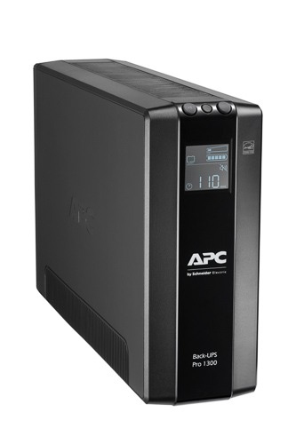 Close-up of APC Back-UPS Pro LCD screen and control buttons