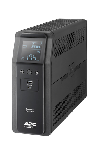 APC Back UPS Pro 1200VA sine wave UPS side profile black tower